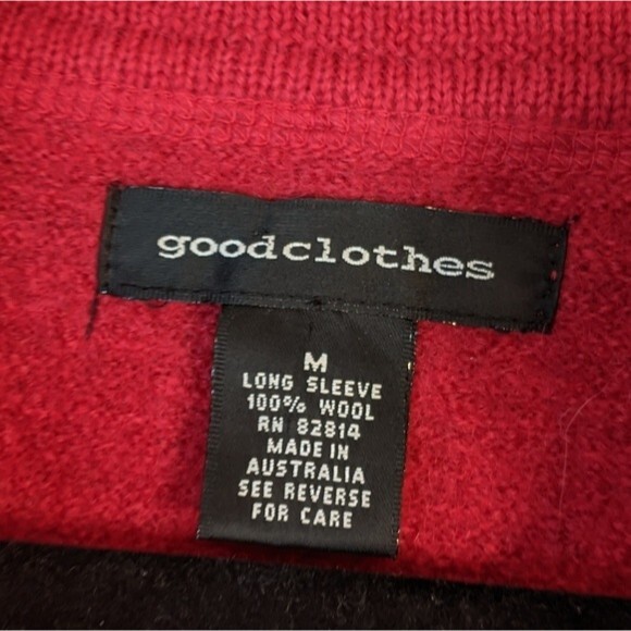 Good Clothes Red Cardigan Sweater Pockets EUC SZ M - Picture 3 of 6